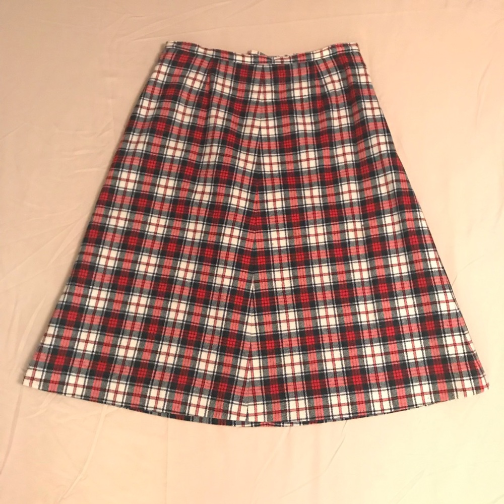 Vintage lined plaid Pendleton wool skirt